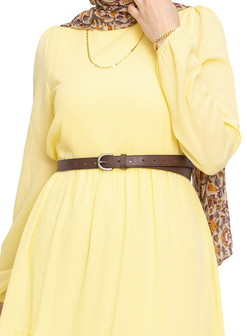 Baby Yellow Basic Dress - Khotwh